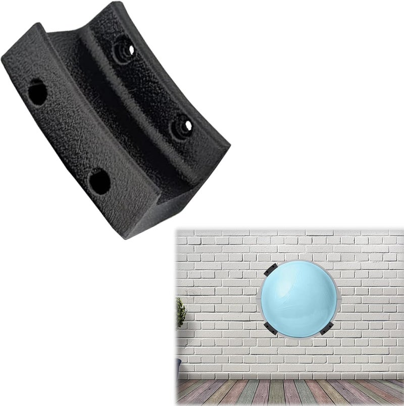 JunSenx No-Drill Wall Mount for Exercise Ball - Heavy-Duty Adhesive Storage Bracket | Secure, Space-Saving Holder for Yoga Ball & Balance Trainer - Black - Image 1